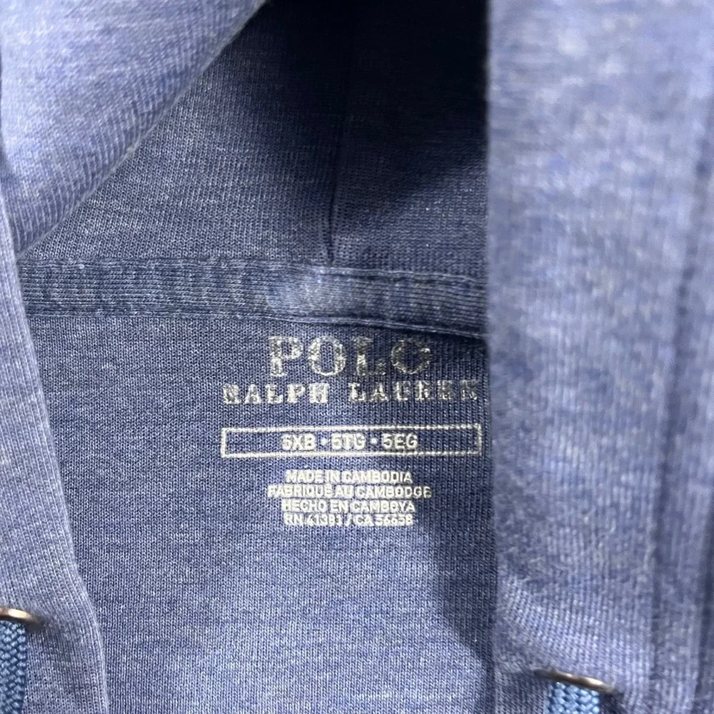 Polo Ralph Lauren Mens 5XB Blue Full Zip Hoodie Big and Tall Pony Sweatshirt